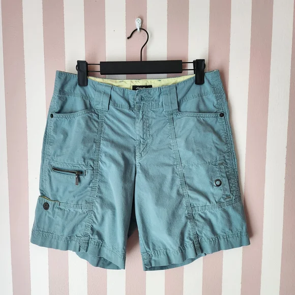 Womens Blue Cargo Shorts - Picture 1 of 9